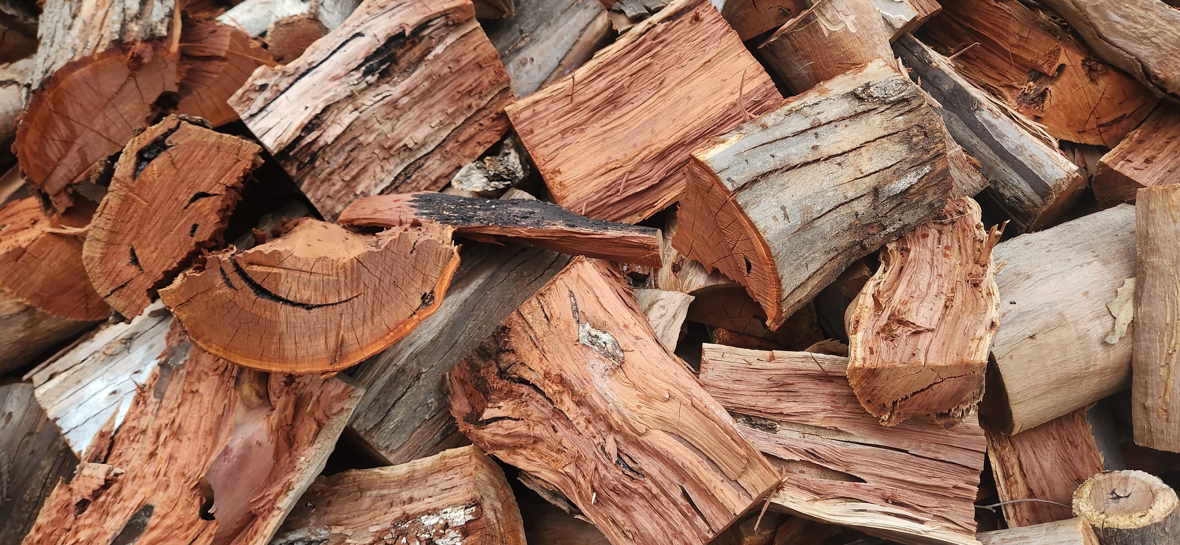 Seasoned redgum firewood logs